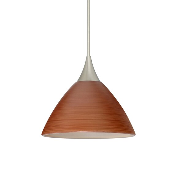 Besa Lighting Domi Cord Pendant, Cherry, Satin Nickel Finish, 1x5W LED 1XT-1743CH-LED-SN - main